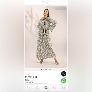 Sania maskatiya Stylish Cream and Blue Maxi kaftan